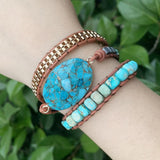 TURQUOISE WRAP BRACELET  - اسوارة حجر التركواز | صفاء، ابتكار، تقبل، احتضان