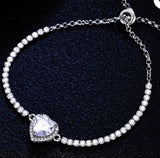 Heart Moissanite Bracelet- اسوارة الماس الموزنايت |