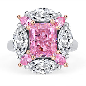 Rose Quartz & White Topaz Ring - حجر الروز كوارتز - الحب والجذب والعلاقات