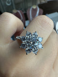 Flower Diamond Moissanite Ring -  خاتم الماس موزنايت