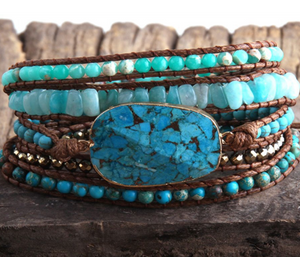 TURQUOISE WRAP BRACELET  - اسوارة حجر التركواز | صفاء، ابتكار، تقبل، احتضان