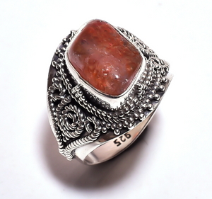 Natural Sunstone Ring - خاتم حجر الشمس