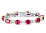 Ruby & White Topaz Bracelet  | الياقوت الأحمر والتوباز الأبيض