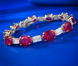 Ruby & White Topaz Bracelet  | الياقوت الأحمر والتوباز الأبيض