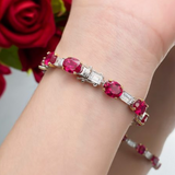 Ruby & White Topaz Bracelet  | الياقوت الأحمر والتوباز الأبيض