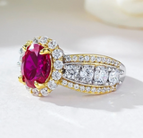 Ruby & White Topaz Ring | الياقوت الأحمر والتوباز الأبيض