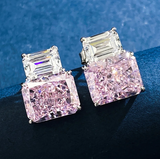 pink & White sapphire Earring-  حلق الزفير الوردي والابيض