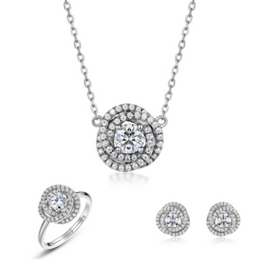 Flower Moissanite Diamond  Set