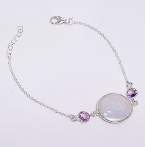 Baroque Pearl Cut Amethyst Gemstone - اسوارة اللؤلؤ والأمثيست