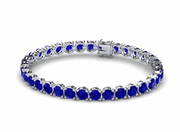 Tennis Sapphire Bracelet اسوارة الزفير الازرق  | نص قراط لكل حبة زفير  |