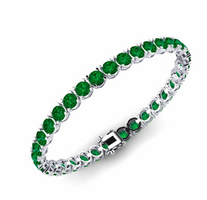 Tennis Emerald Bracelet اسوارة الزمرد الاخضر  | نص قراط لكل حبة زمرد  |