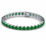 Tennis Emerald Bracelet اسوارة الزمرد الاخضر  | نص قراط لكل حبة زمرد  |