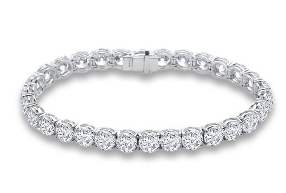 Tennis  Moissanite Bracelet اسوارة الماس الموزنايت   | نص قراط لكل حبة الماس - تنس  | 17.5 قراط الماس