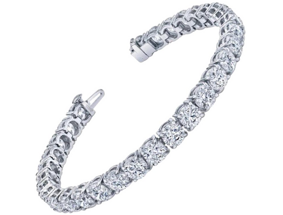 Tennis  Moissanite Bracelet اسوارة الماس الموزنايت   | نص قراط لكل حبة الماس - تنس  | 17.5 قراط الماس