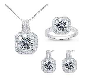 Diamond Moissanite asscher Set