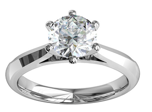 2 ct Round Brilliant Cut Solitaire Diamond Engagement Ring - خاتم الماس موزنايت