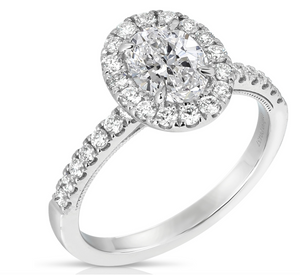 1CT Oval-Cut Diamond Ring-  خاتم الماس موزنايت