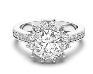 Flower Diamond Moissanite Ring -  خاتم الماس موزنايت