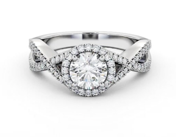 Moissanite Diamond Ring- خاتم الماس الموزنايت | 1 قراط