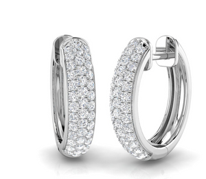 Moissanite Diamond hoop Earrings | - حلق الماس الموزنايت