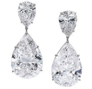 Moissanite Diamond Pear Shape Earrings | - حلق الماس الموزنايت