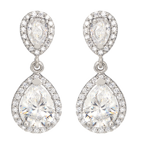 Moissanite Diamond Pear Shape Earrings | - حلق الماس الموزنايت