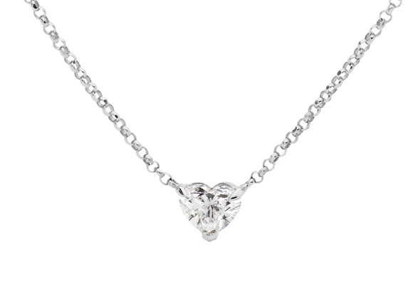 Heart Necklace Moissanite Diamond -  قلادة الماس الموزنايت