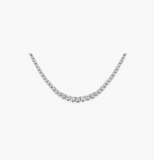 3-5 mm | Moissanite Diamond Tennis Necklace | مُتدرج في المقاس لحب الألماس |  قلادة الماس الموزنايت تنس