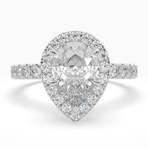 Moissanite Diamond Ring  - Pear shape - 3carat -  خاتم الماس موزنايت