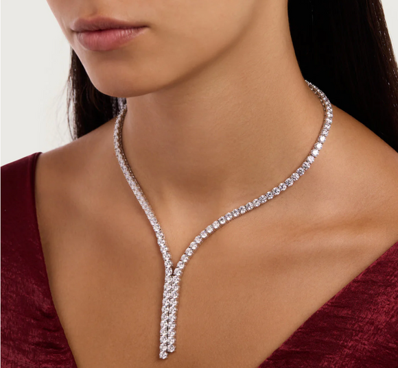 3mm | Moissanite Diamond Tennis Necklace | 0.15 carat |  قلادة الماس الموزنايت تنس