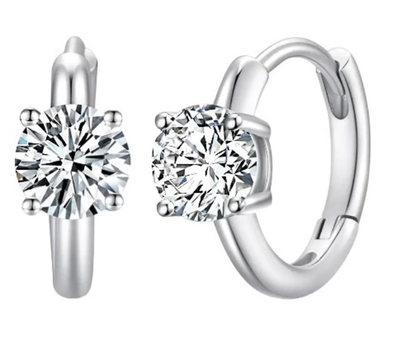 Moissanite Diamond Earring- -حلق الماس الموزنايت | 1 قراط